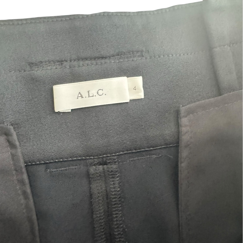 NWOT A.L.C. Black Deliah High-Waist Drapey Satin Shorts, Size 4 - Picture 4 of 5